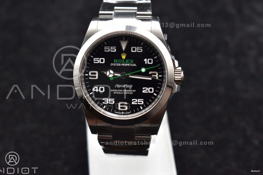 500 1:1 Best Steel Air-King Edition on Dial Black SS Bracelet VR 126900 RelaxedFit 904L Clean 0713